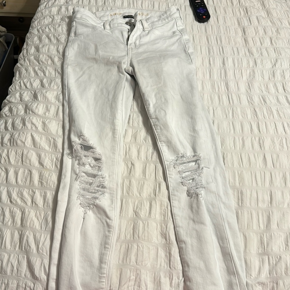 American Eagle Jeans, White, Size 0, Regular
